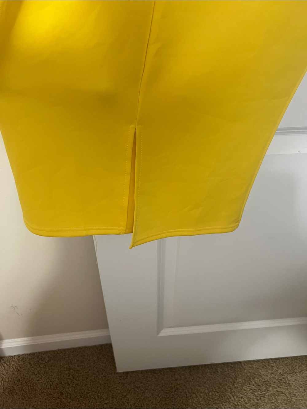 Yellow Cold-Shoulder Ruffle Midi Dress - Picture 4 of 5